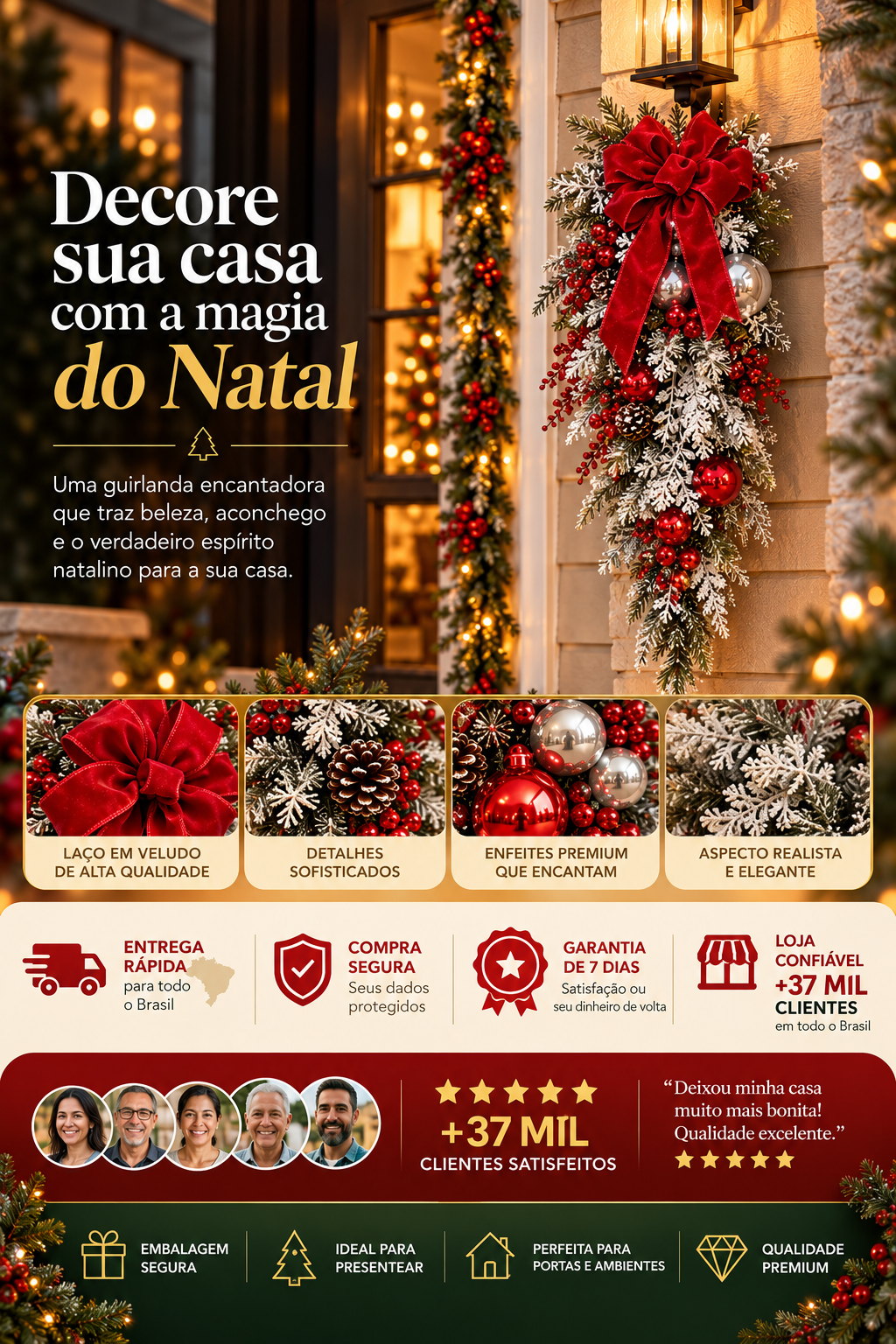 Guirlanda natalina: magia e elegância